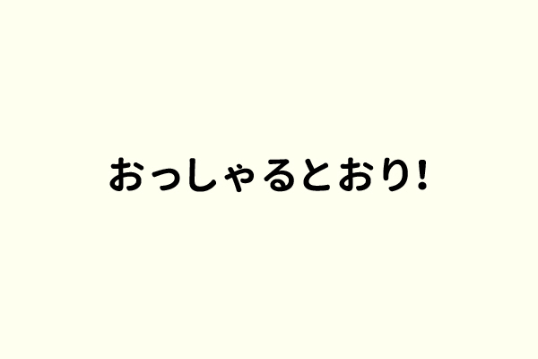 おっしゃるとおり！