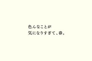 色んなことが気になりすぎて、春。