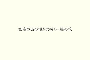 孤高の山の頂きに咲く一輪の花