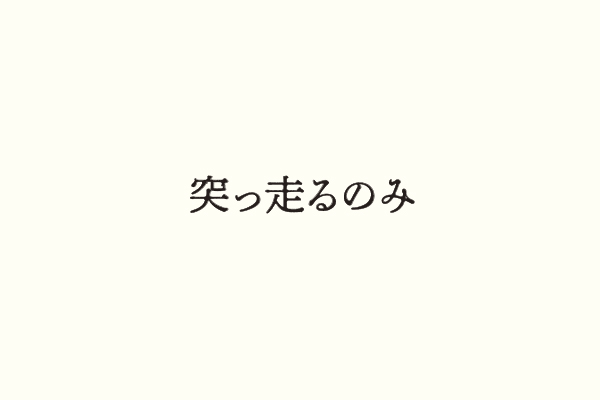 突っ走るのみ