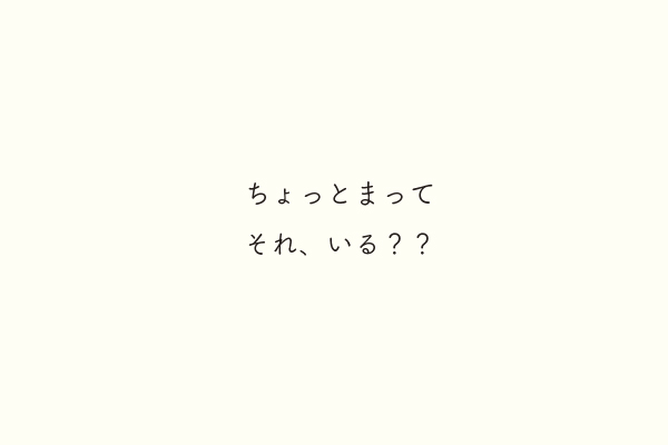 ちょっとまってそれ、いる？？
