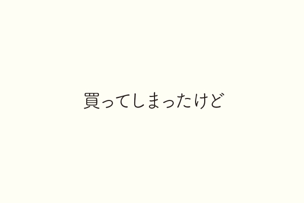 買ってしまったけど